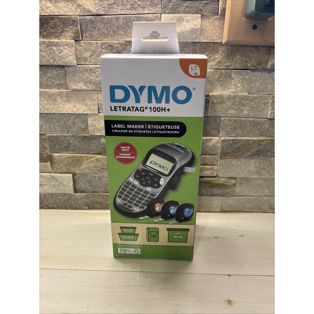 DYMO Portable Printer Handheld Label Maker Black Silver Letratag 100H+ Sealed